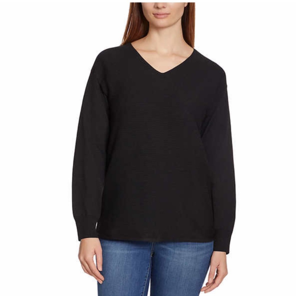 NWT Ella Moss Ladies V-neck Ribbed Sweater